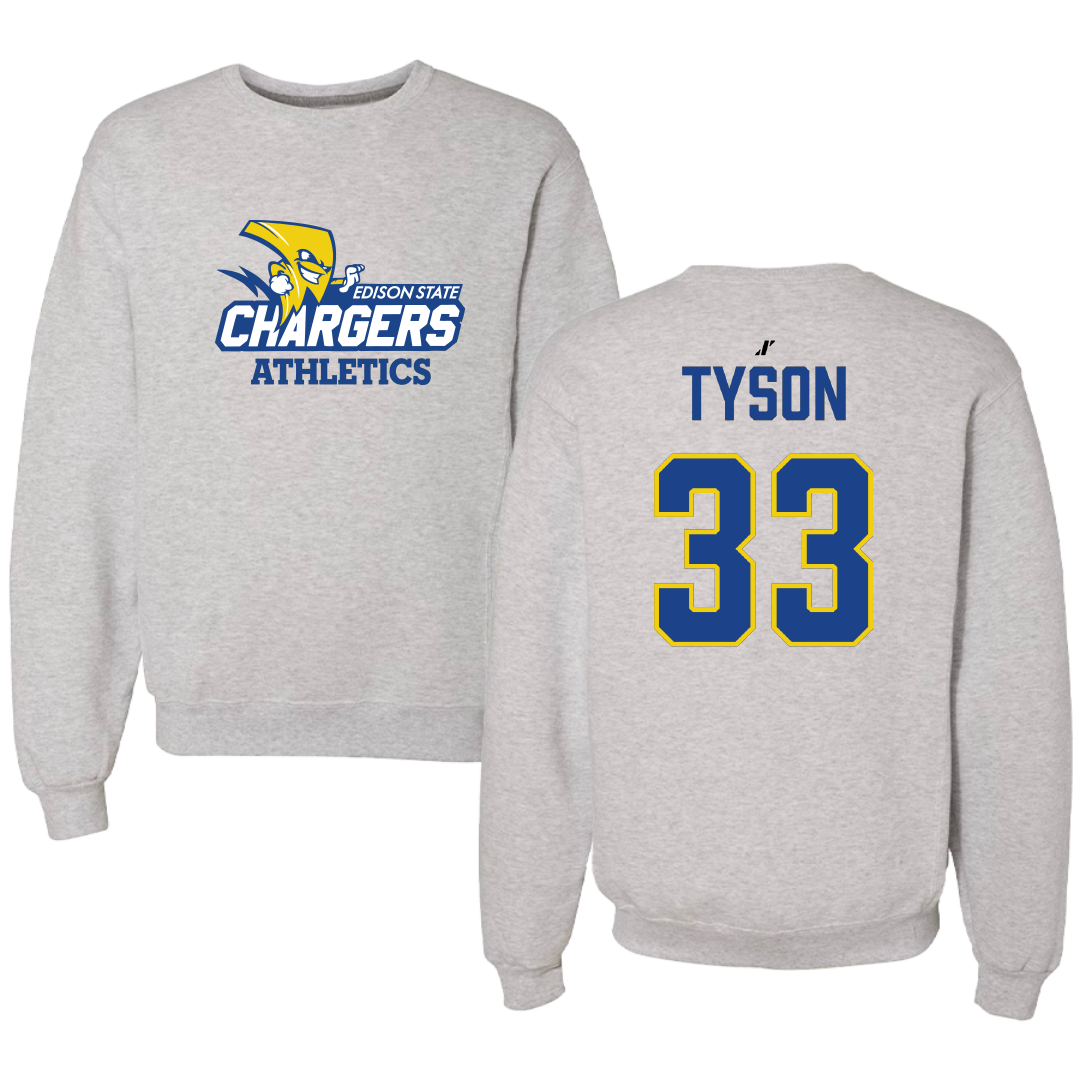 Edison State Community College Softball Light Gray Crewneck - #33 Kyanne Tyson