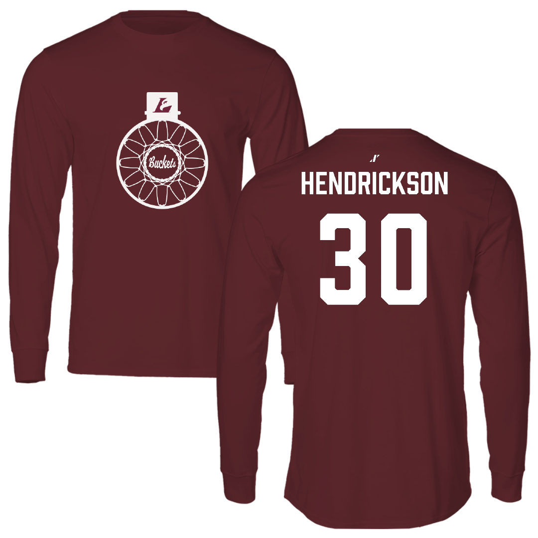 University of Wisconsin-La Crosse Basketball (M) Maroon Buckets Long Sleeve - #30 Hutson Hendrickson