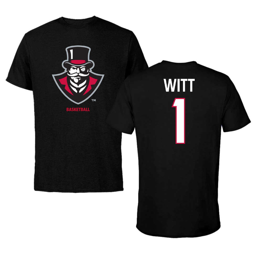 Austin Peay State University Basketball (M) Black Performance Tee - #1 Sai Witt