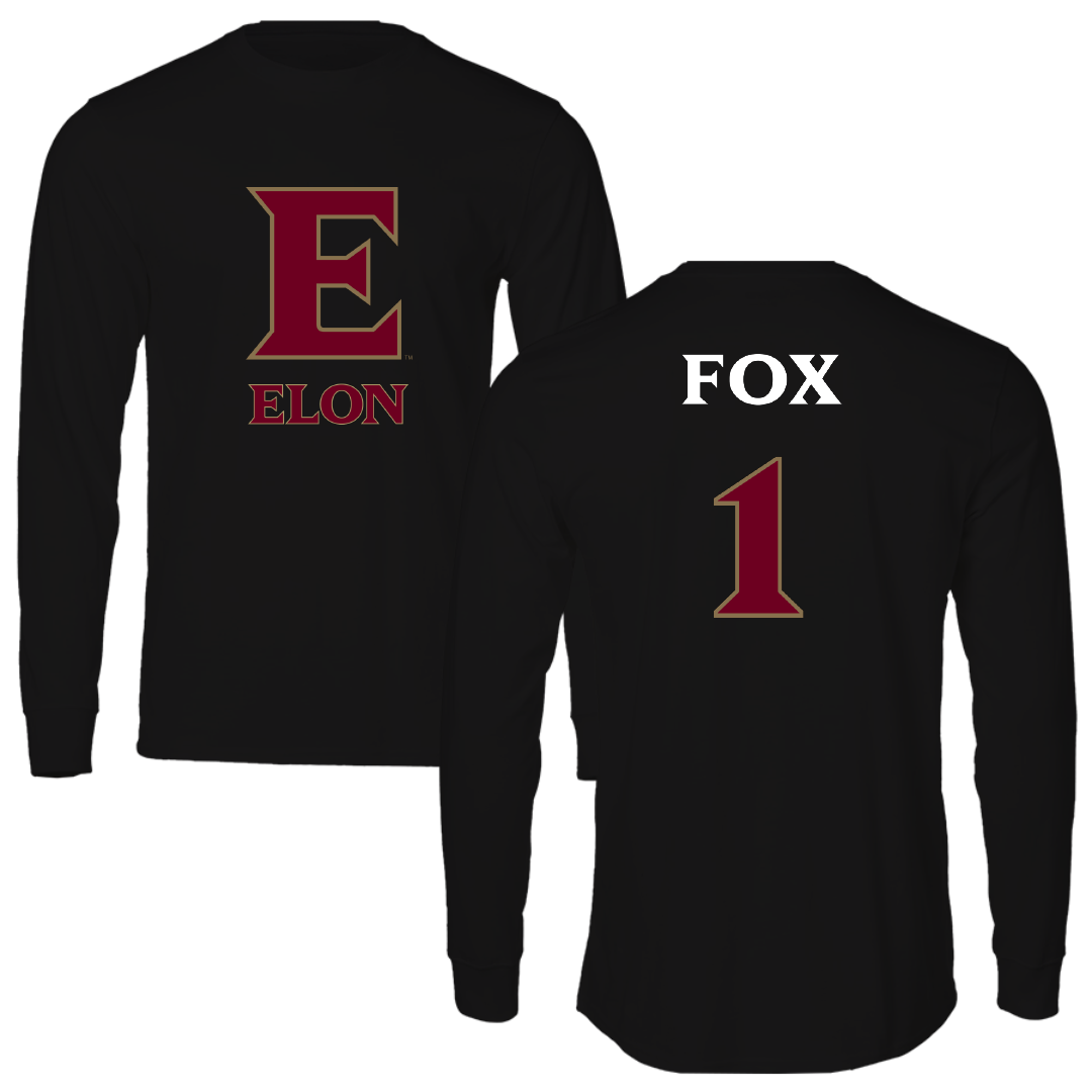 Elon University Basketball (W) Black Long Sleeve - #1 Ashanti Fox