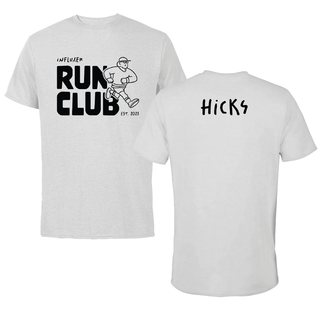 TF and XC Light Gray Influxer Run Club Tee - Jaeger Hicks