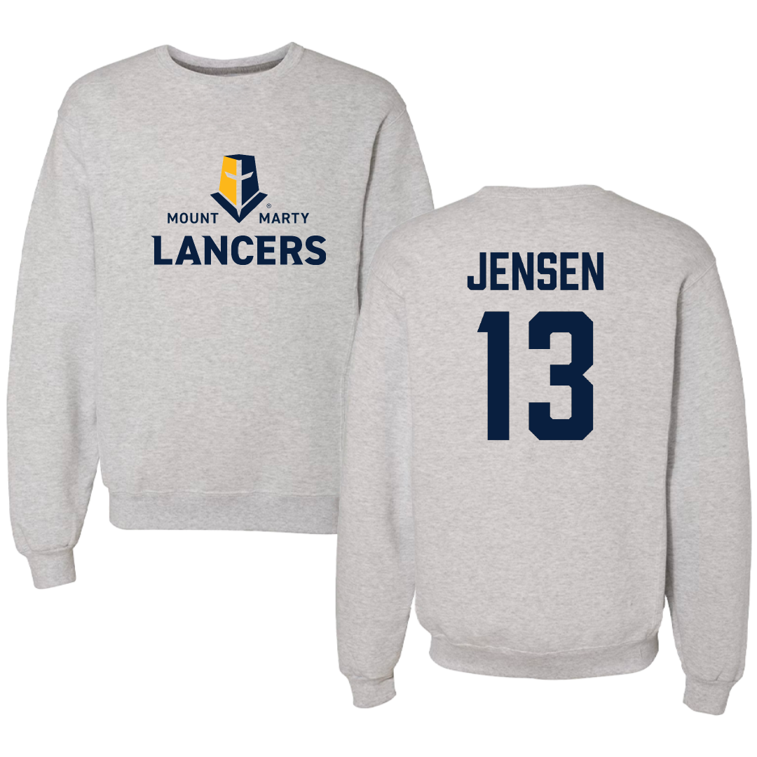 Mount Marty University Basketball Light Gray Crewneck - #13 Jadyn Jensen