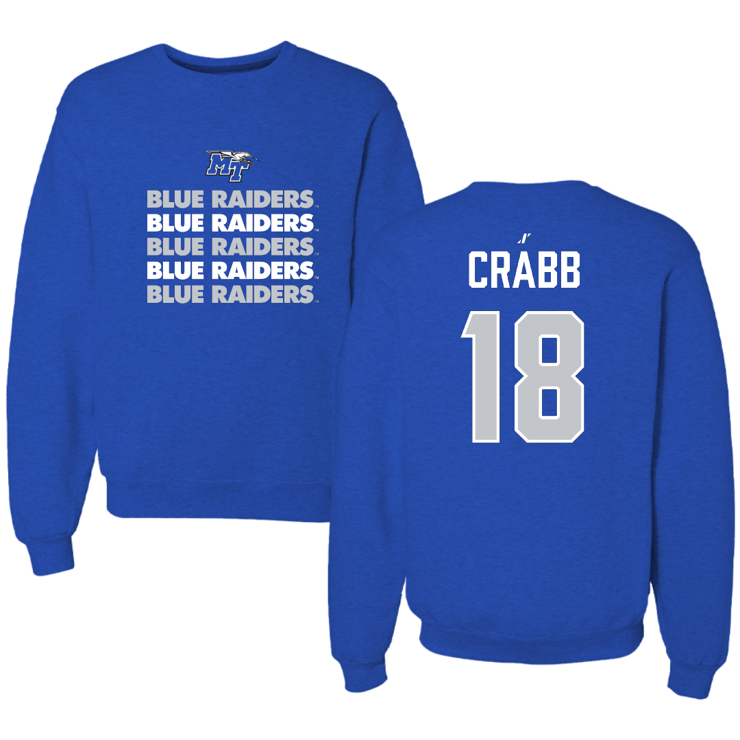 Middle Tennessee State University Soccer (W) Blue General Crewneck - #18 Hailey Crabb