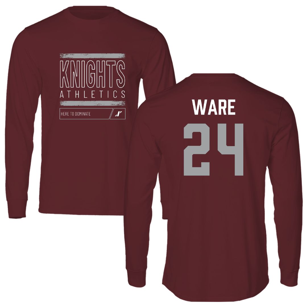 Southern Virginia University Softball Maroon Dominate Performance Long Sleeve - #24 Taelor Ware