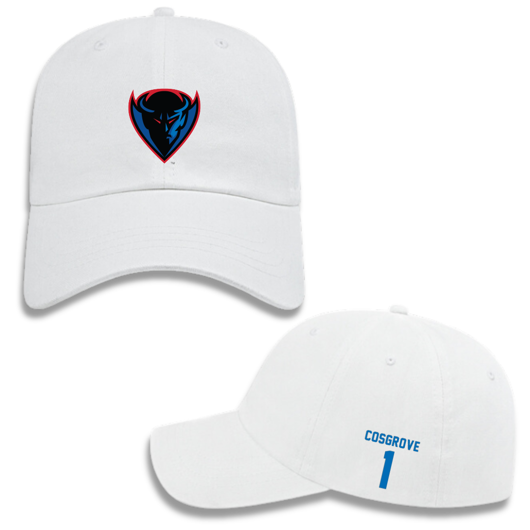 DePaul University Softball White Hat - #1 Baylee Cosgrove