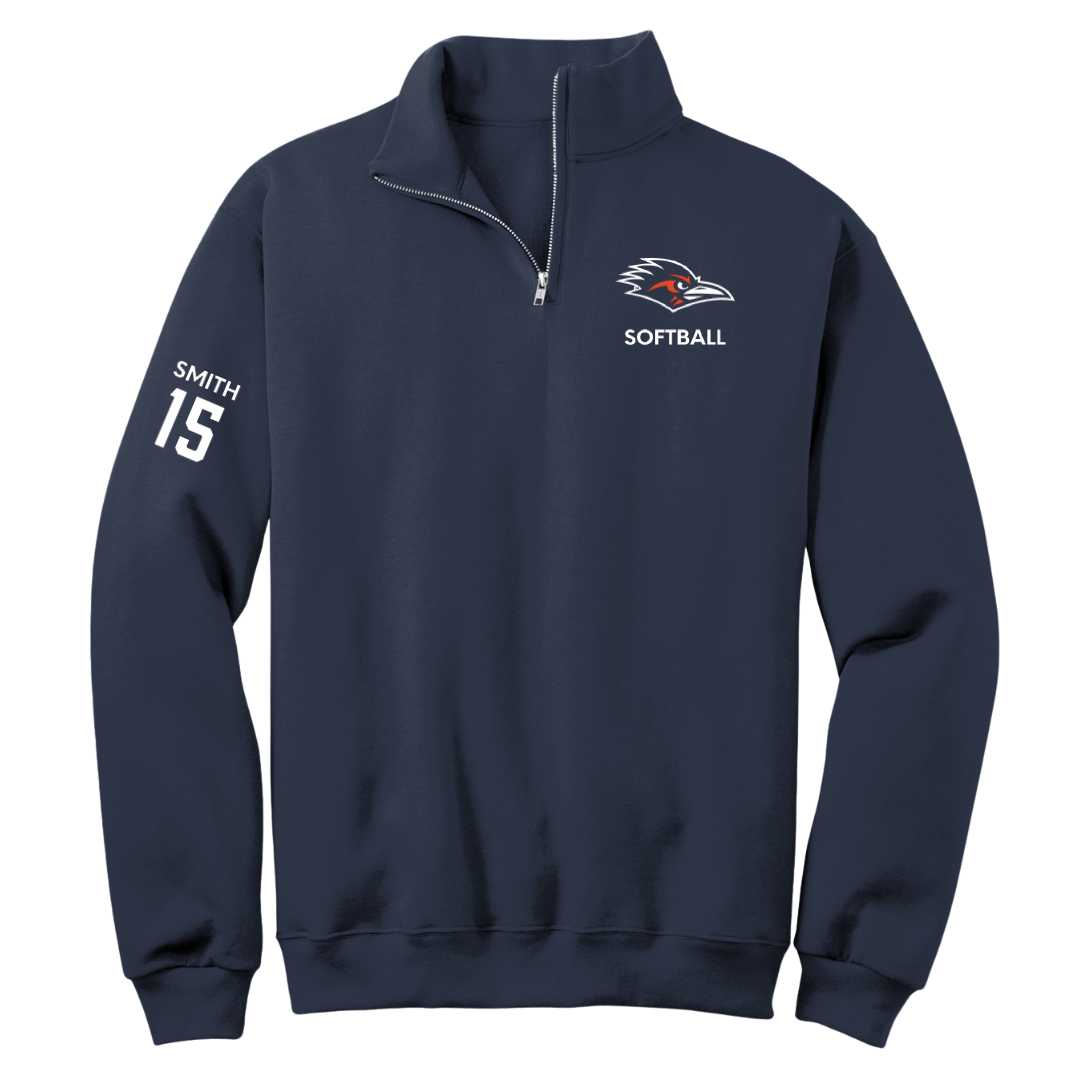 University of Texas at San Antonio Softball Navy Quarter-Zip - #15 Reagan Smith
