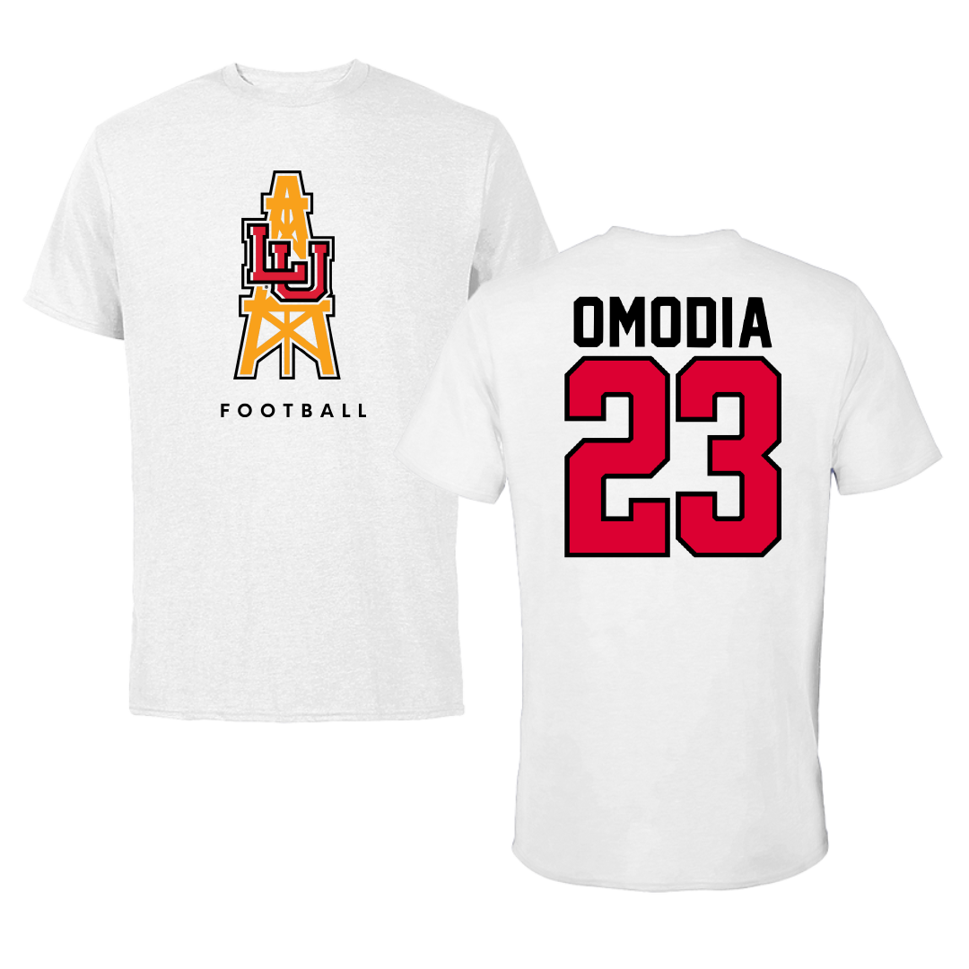 Lamar University Football White Performance Tee - #23 Paul Omodia