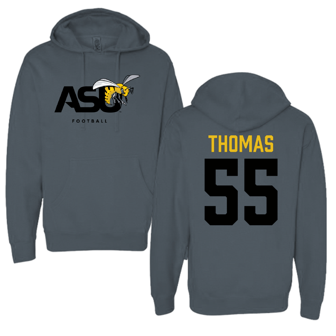 Alabama State University Football Dark Gray Hoodie - #55 Dezmon Thomas