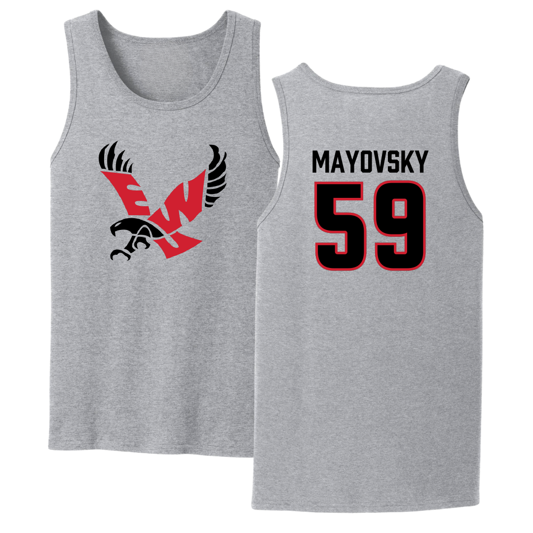 Eastern Washington University Football Sport Gray Tank Top - #59 Myles Mayovsky