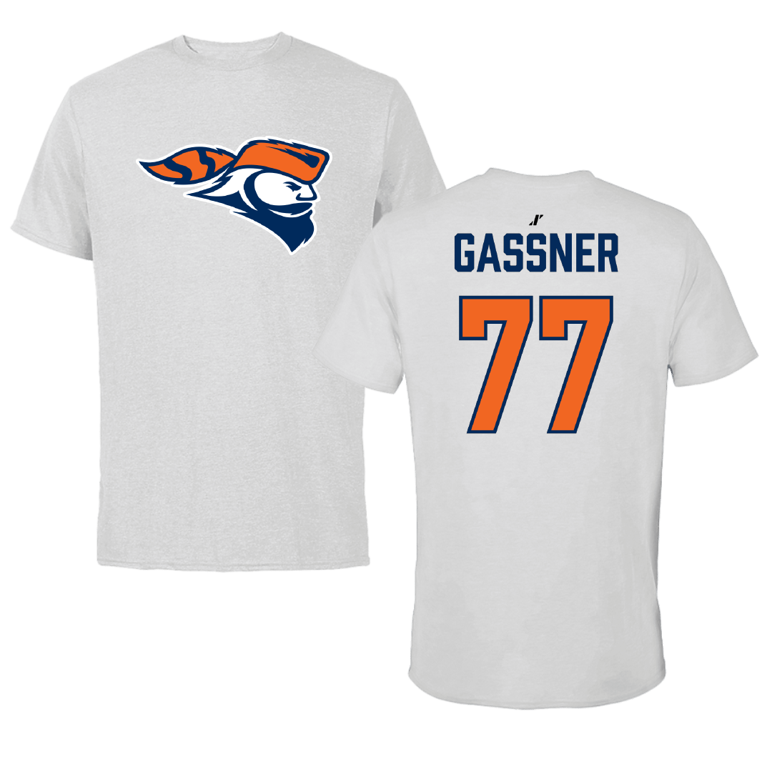 Carroll University Lacrosse (M) Light Gray Tee - #77 Kelley Gassner