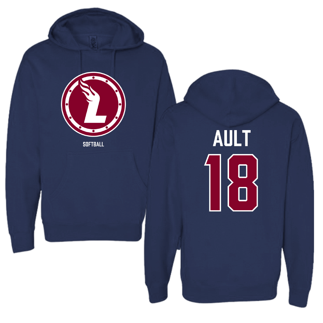 Lee University Softball Navy Hoodie - #18 Kaelin Ault