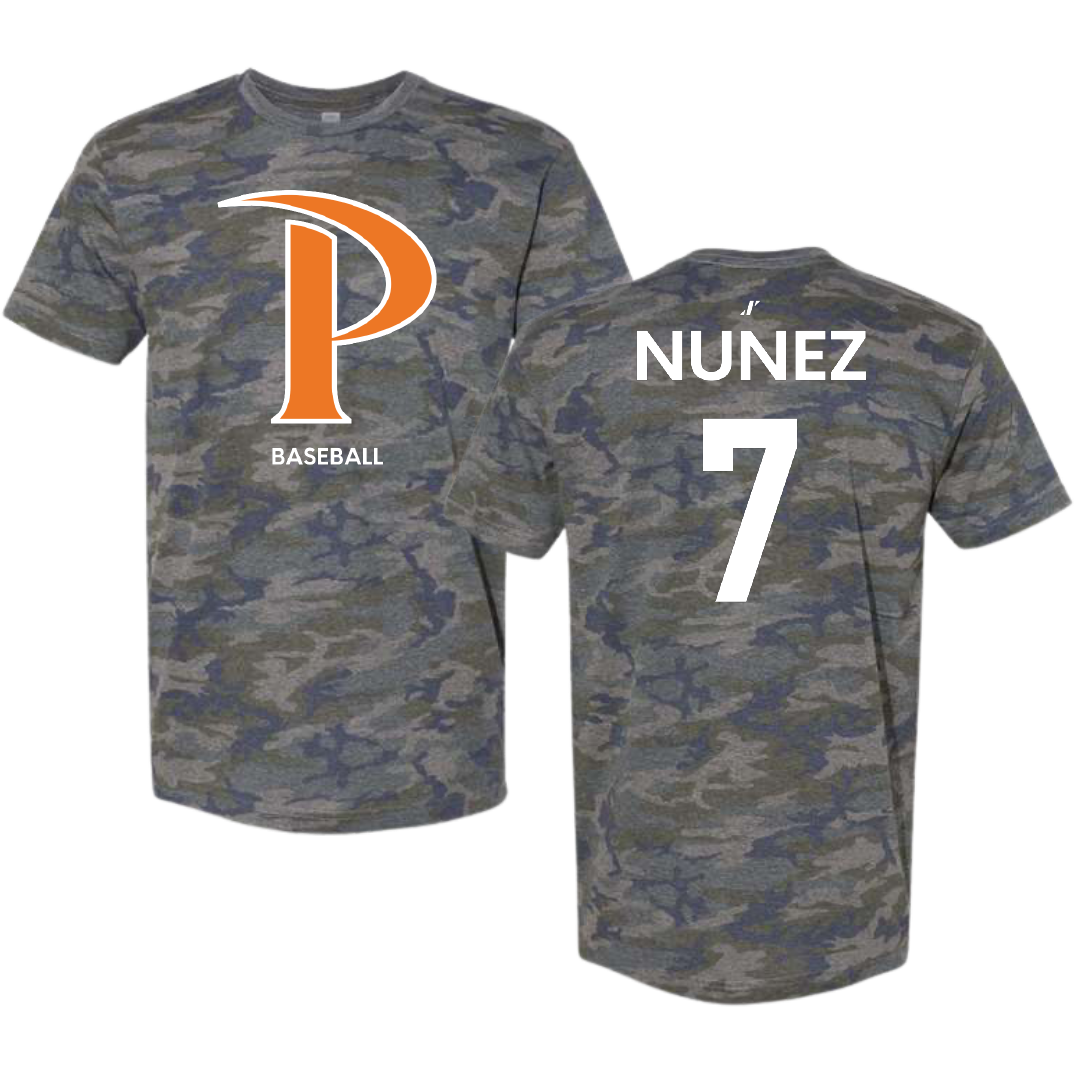 Pepperdine University Baseball Vintage Camo Tee - #7 Julian Nunez