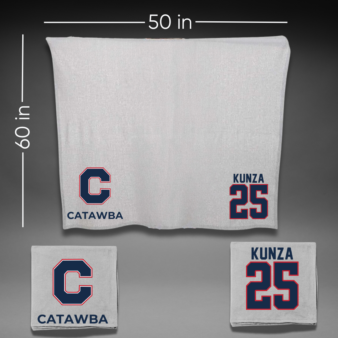 Catawba College Lacrosse Gray Blanket - #25 Ava Kunza