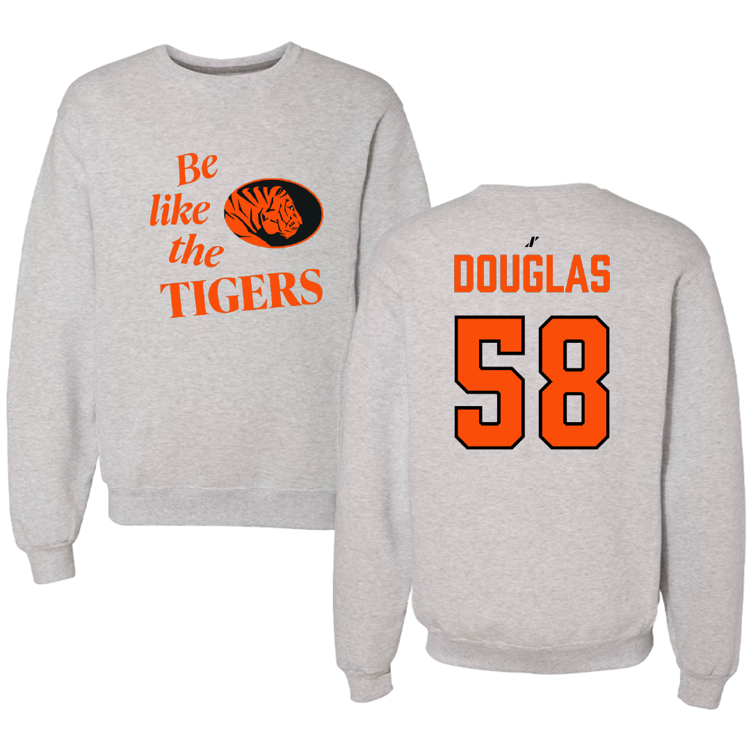 East Central University Baseball Light Gray Be Like Us Crewneck - #58 Ethan Douglas