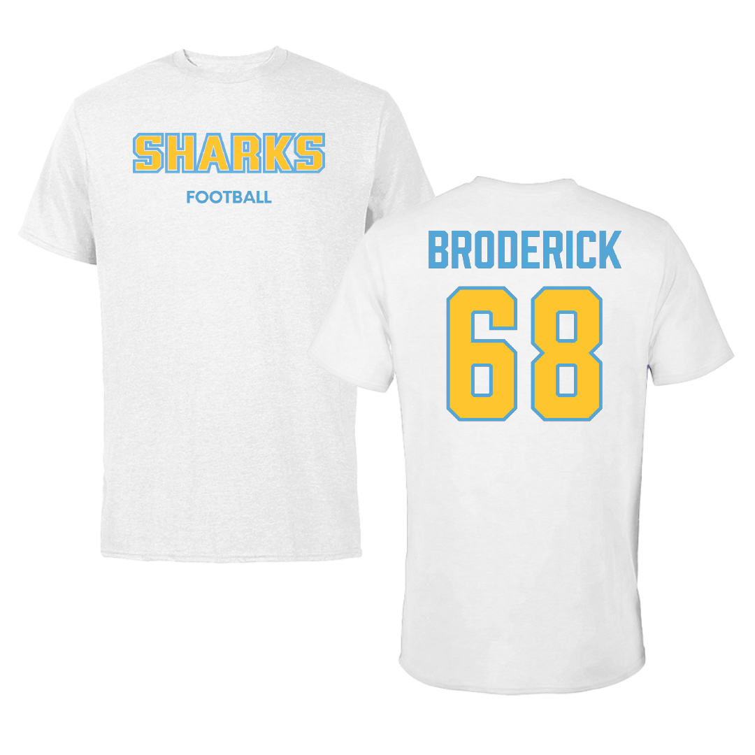 Long Island University Football White Sharks Performance Tee - #68 Sean Broderick