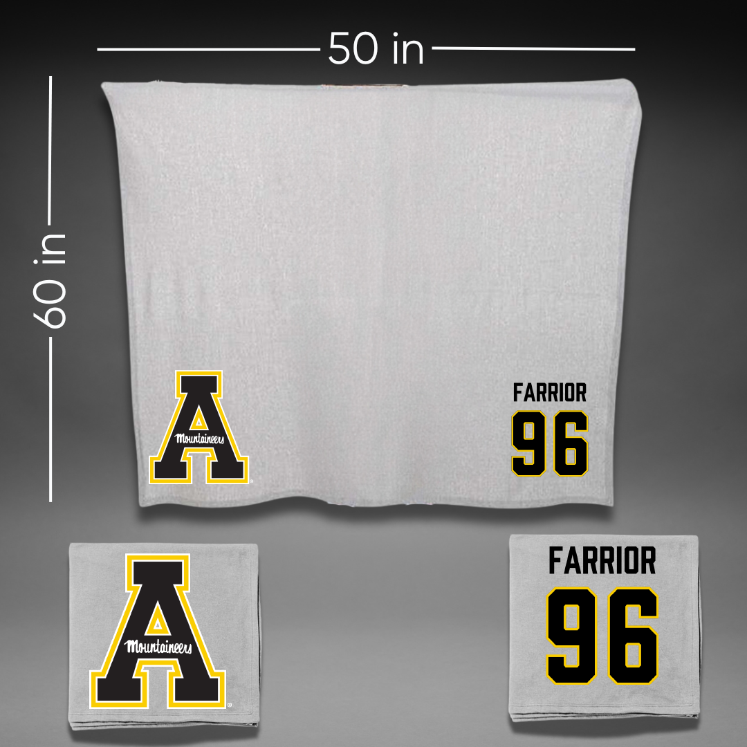 Appalachian State University Football Gray Blanket - #96 Saint Farrior