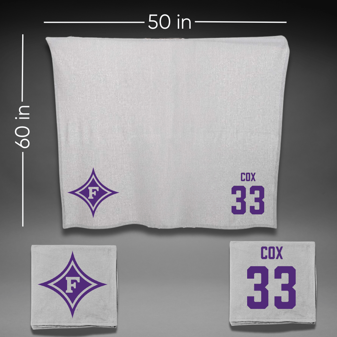 Furman University Soccer (M) Gray Blanket - #33 Gabe Cox