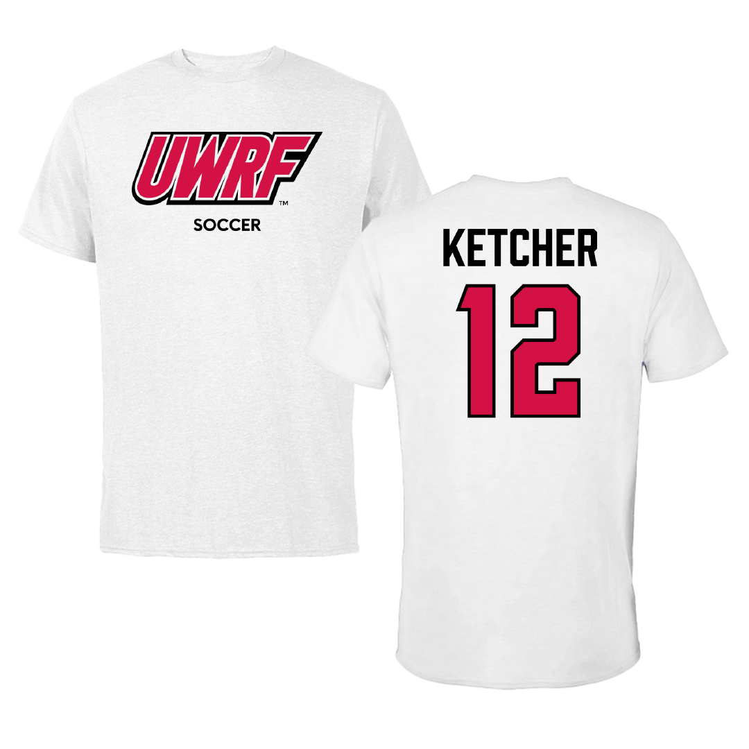University of Wisconsin-River Falls Soccer (W) White Block Performance Tee - #12 Ellie Ketcher