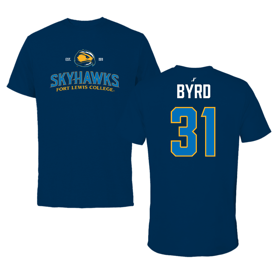 Fort Lewis College Football Navy General Tee - #31 Jaylen Byrd