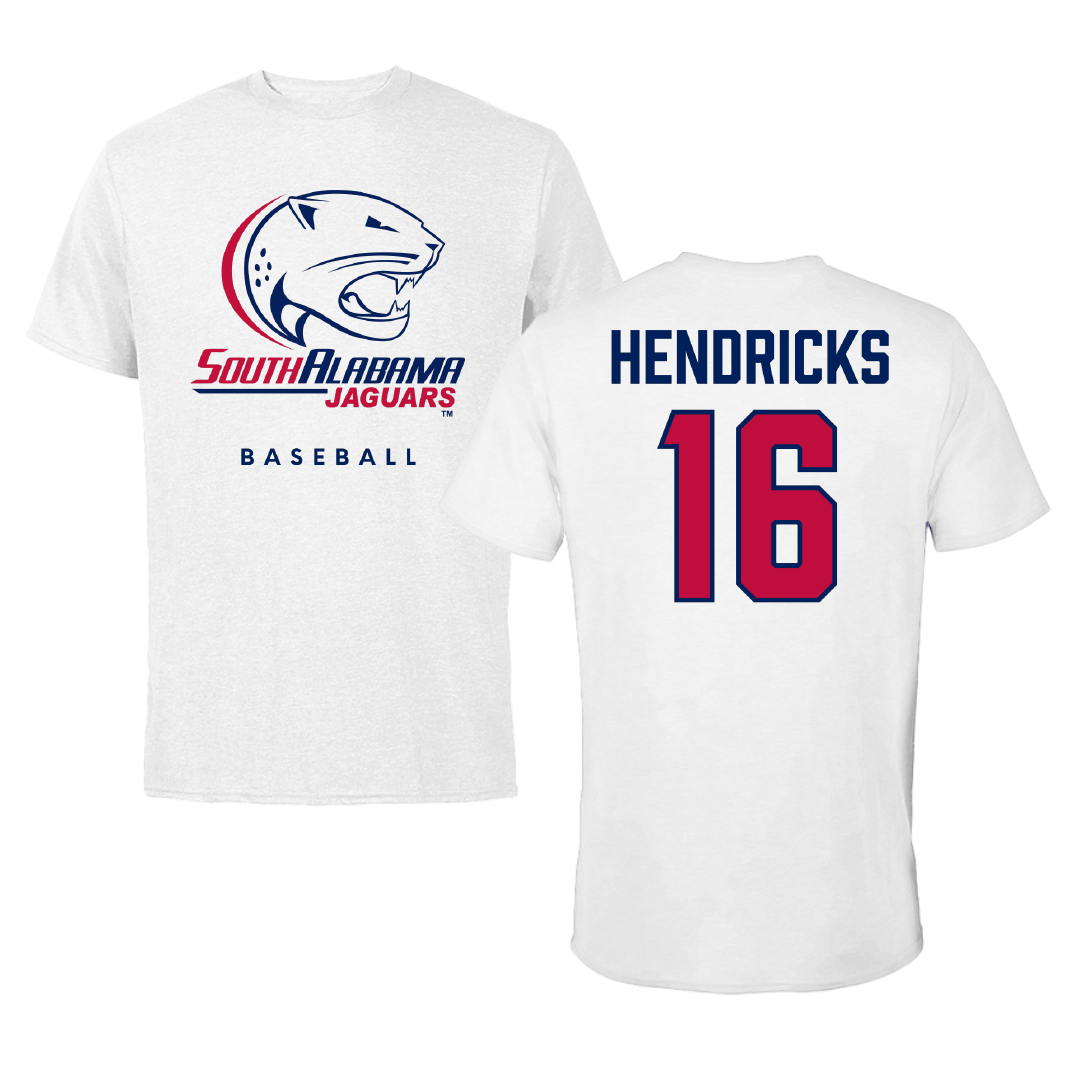 University of South Alabama Baseball White Performance Tee - #16 Bryce Hendricks