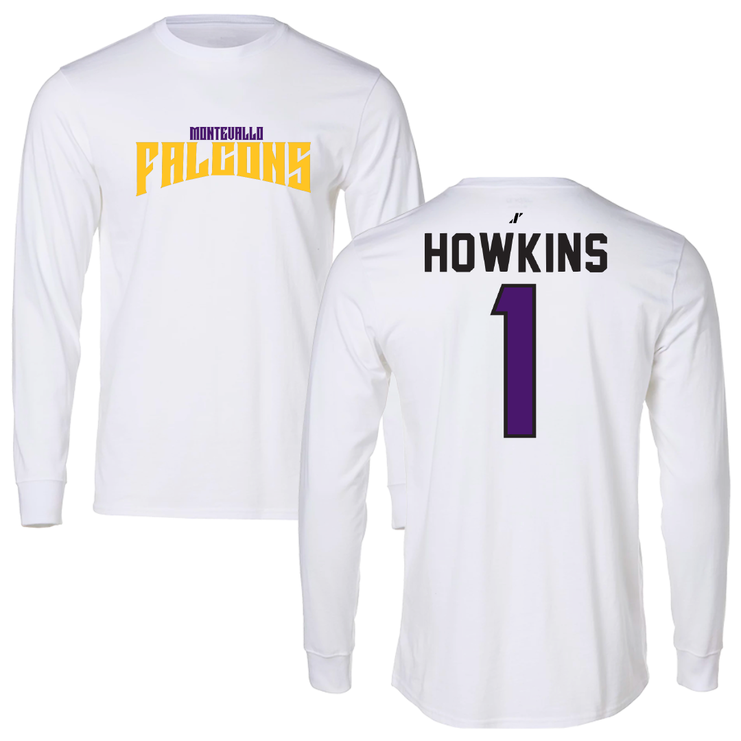 University of Montevallo Lacrosse White Classic Performance Long Sleeve - #1 Michael Howkins