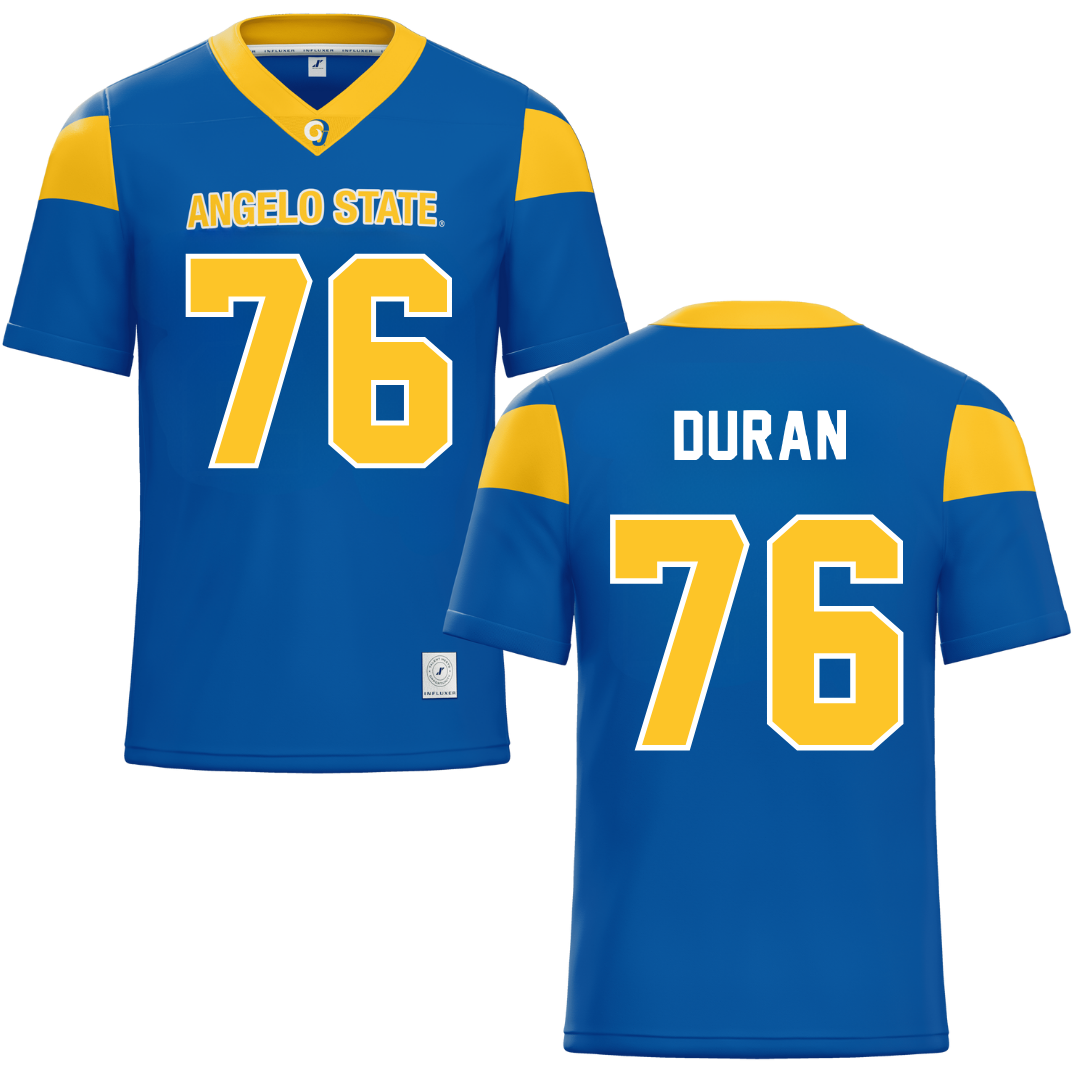 Angelo State University Blue Football Jersey - #76 Aaron Duran