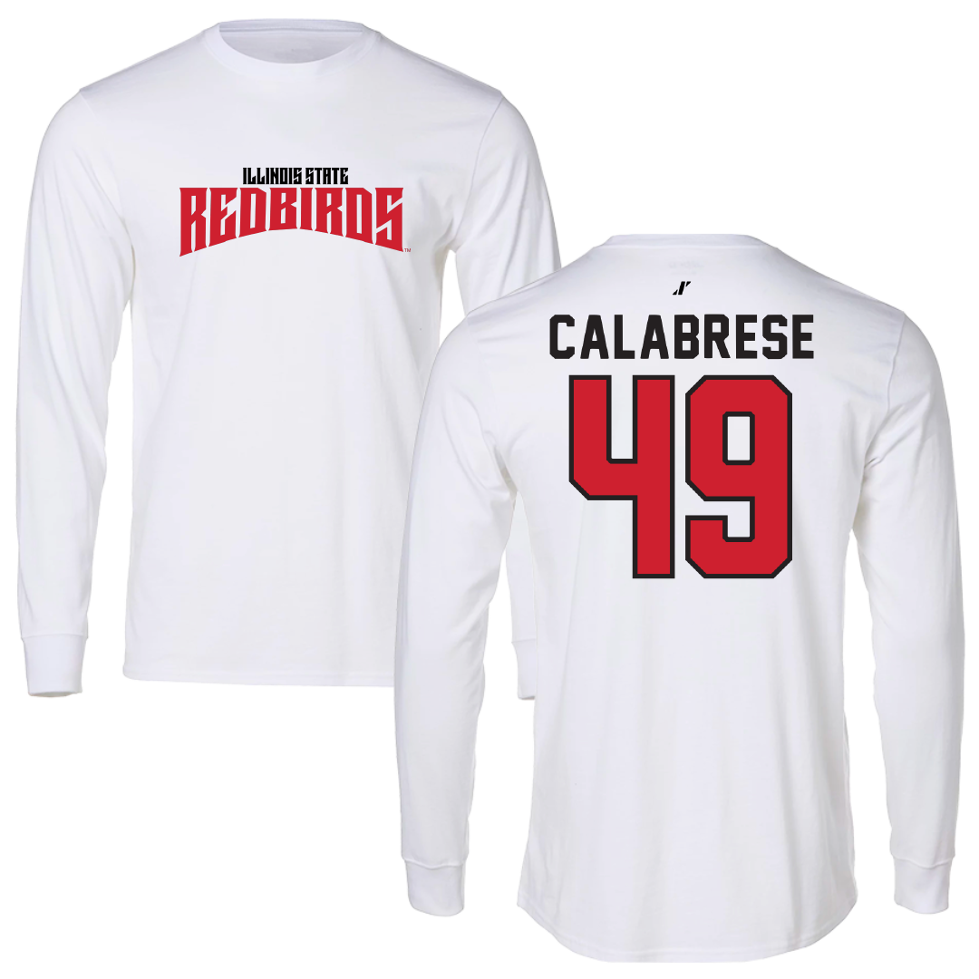 Illinois State University Football White Classic Performance Long Sleeve - #49 Dylan Calabrese