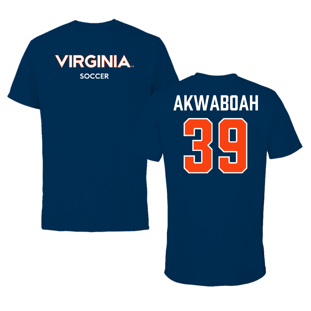 University of Virginia Soccer (M) Navy Tee - #39 Jed Akwaboah