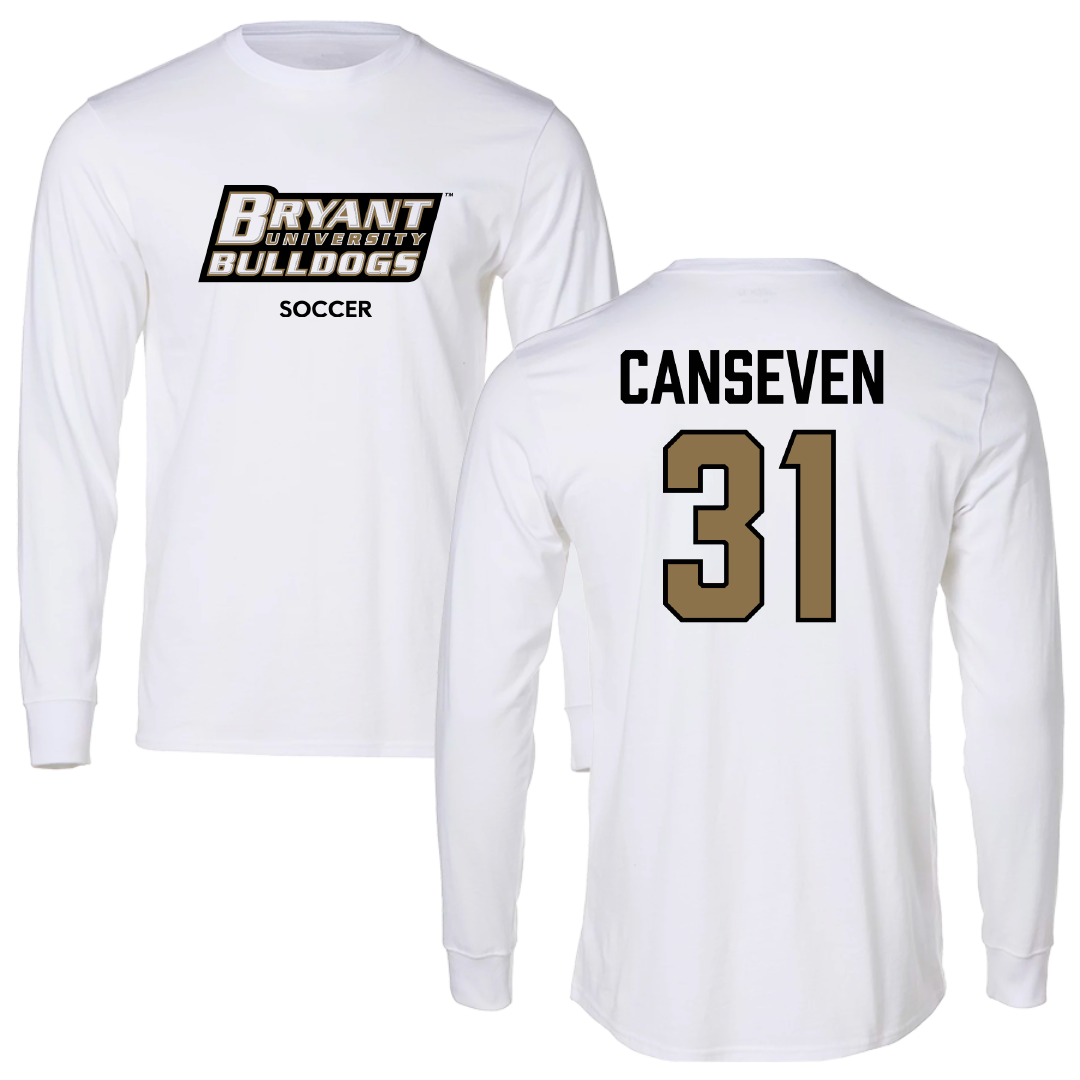 Bryant University Soccer (W) White Performance Long Sleeve - #31 Emily Canseven
