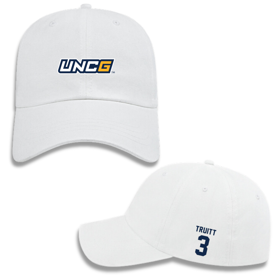 UNC Greensboro Baseball White Hat - #3 Brantley Truitt