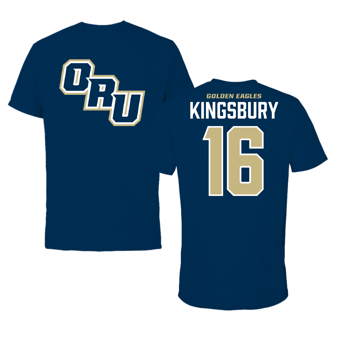 Oral Roberts University Soccer Navy Performance Tee - #16 Carty Kingsbury