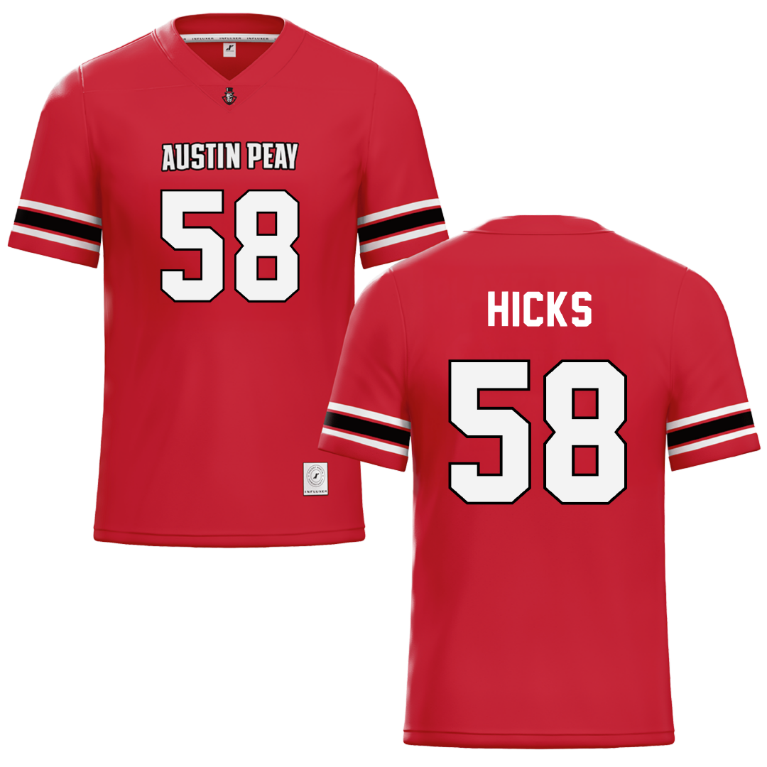 Austin Peay State University Red Football Jersey - #58 Benjamin Hicks