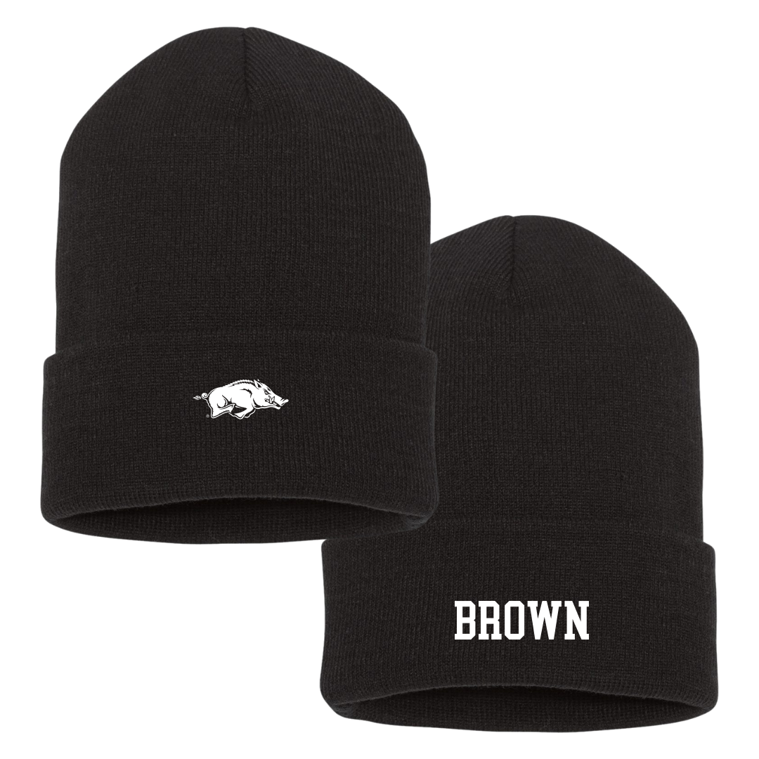 University of Arkansas Football Black Beanie - #17 Jalen Brown