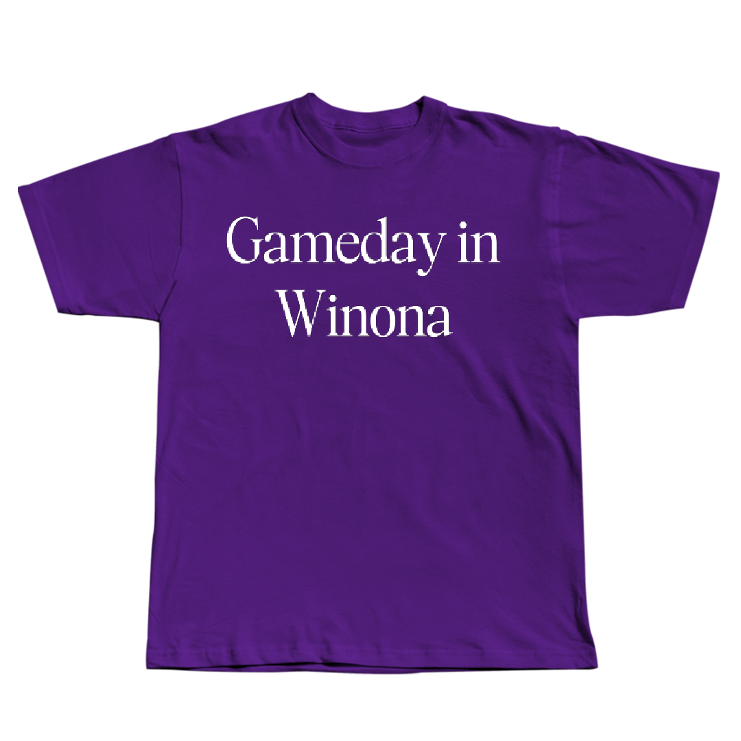 Winona State University Baseball Purple Gameday Tee - #6 Connor Weed