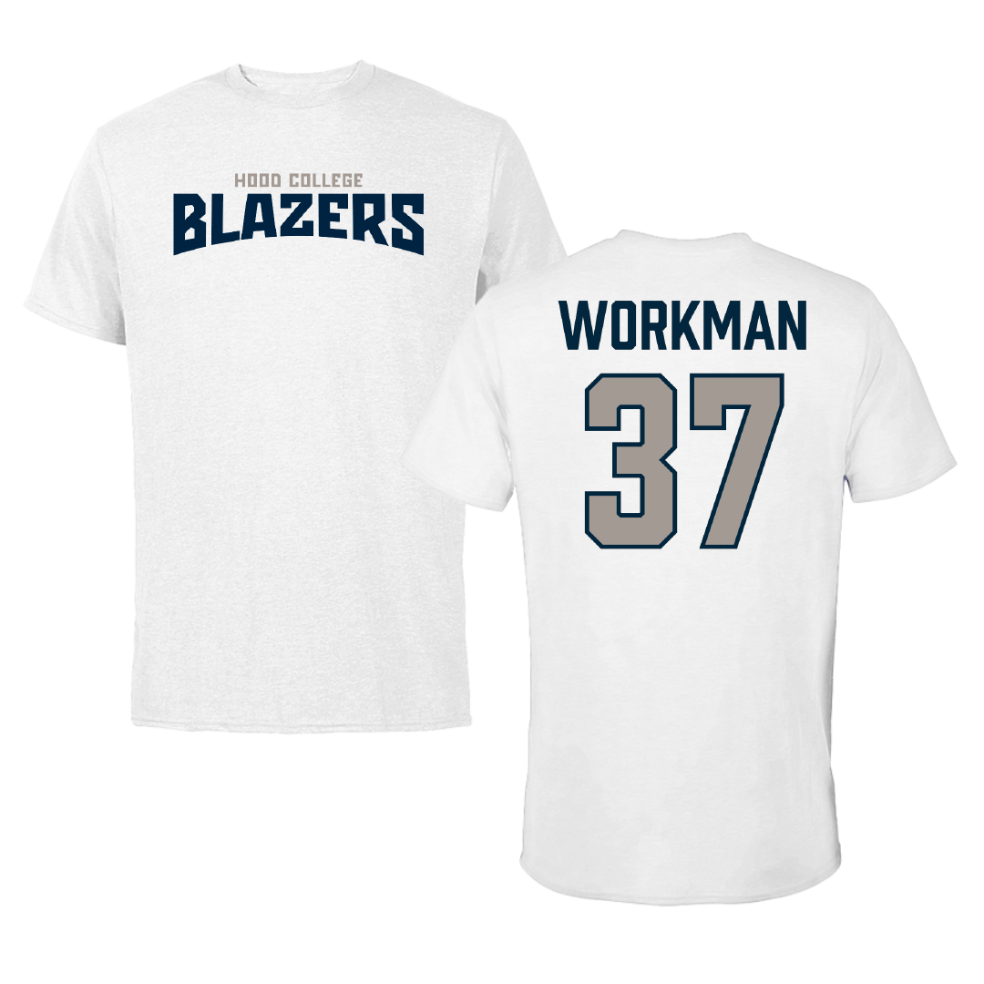 Hood College Lacrosse (M) White Classic Performance Tee - #37 Preston Workman