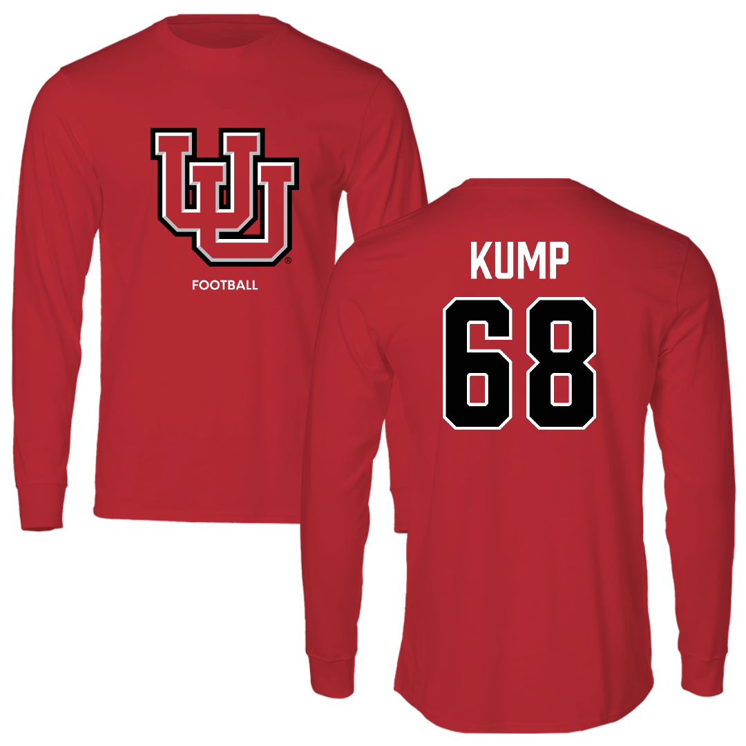 University of Utah Football Red Block Performance Long Sleeve - #68 Jaren Kump