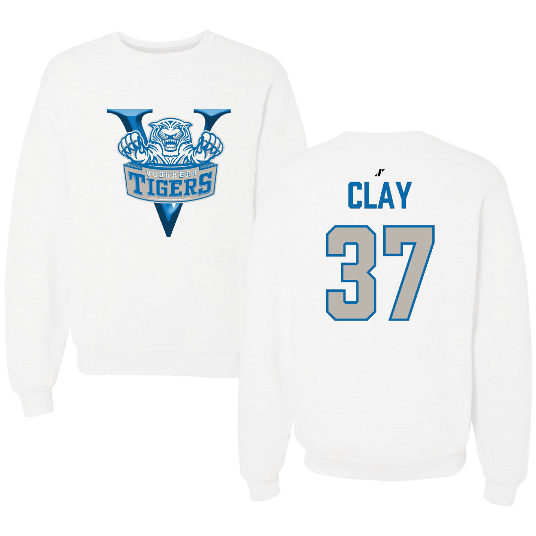 Voorhees University Baseball White Crewneck - #37 Jayden Clay