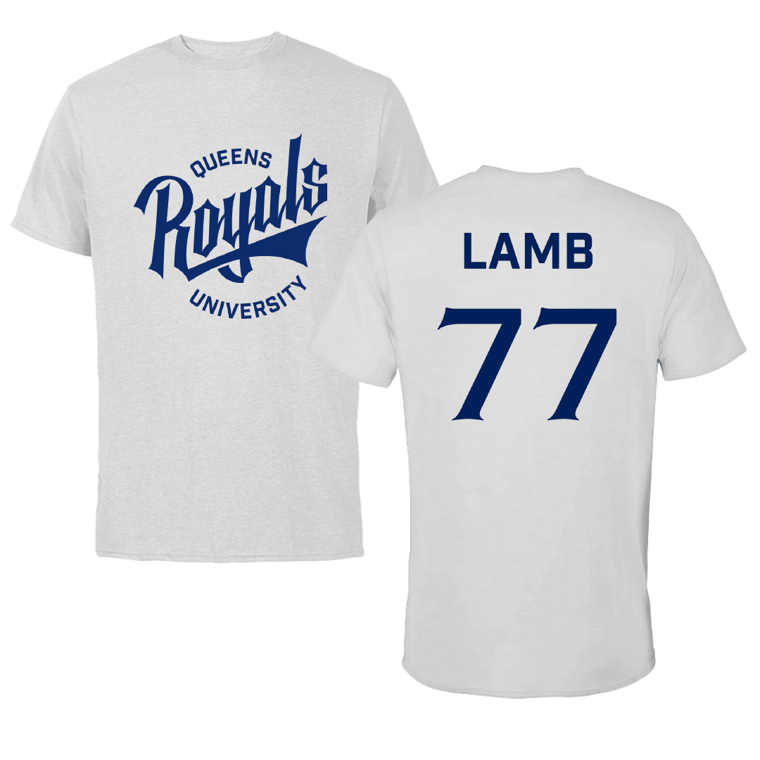 Queens University of Charlotte Lacrosse Gray Tee - #77 Kelley Lamb