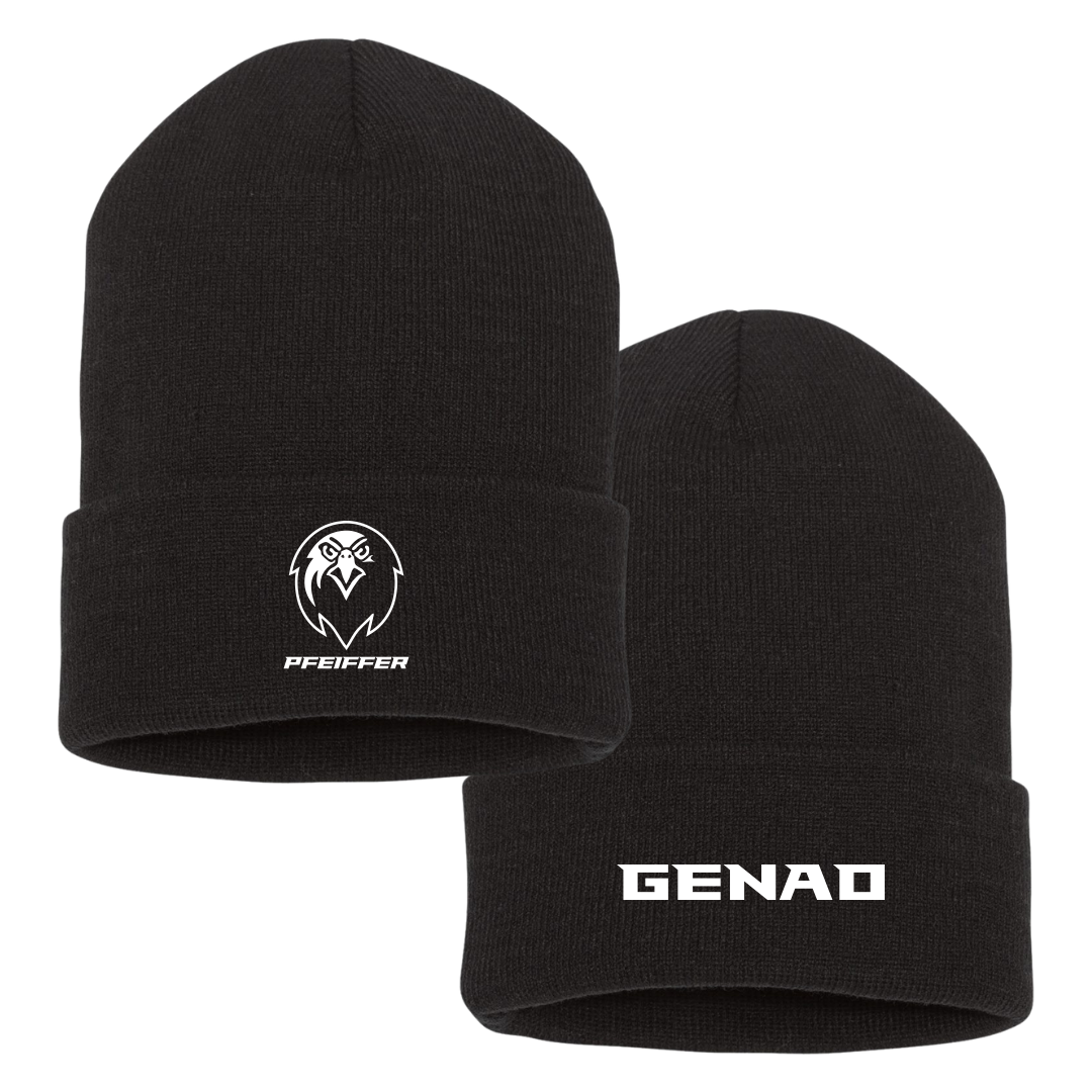 Pfeiffer University Baseball Black Beanie - #75 Evan Genao
