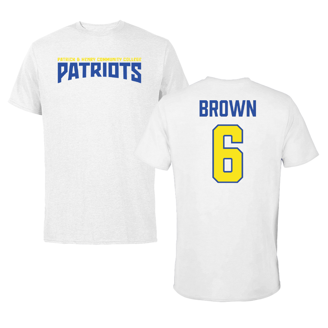 Patrick & Henry Community College Softball White Classic Performance Tee - #6 Laura Brown