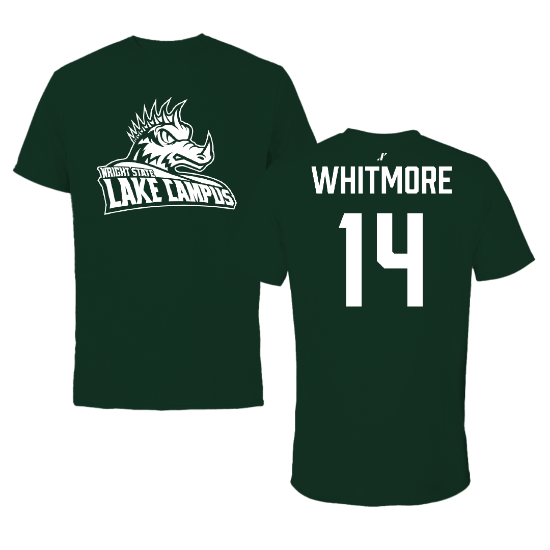 Wright State University Lake Campus Basketball (M) Forest Green Performance Tee - #14 Marcus Whitmore