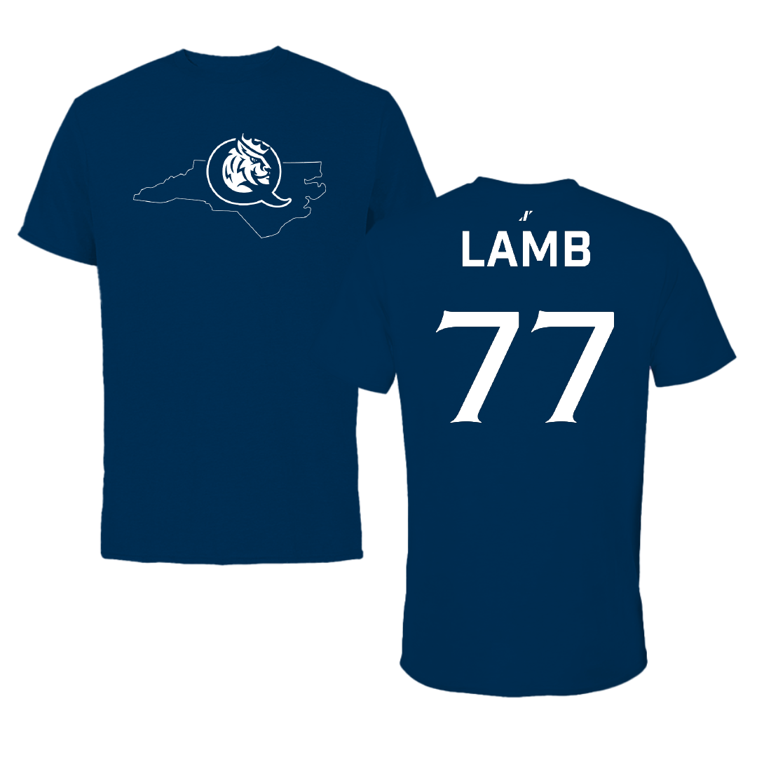 Queens University of Charlotte Lacrosse Navy State Performance Tee - #77 Kelley Lamb