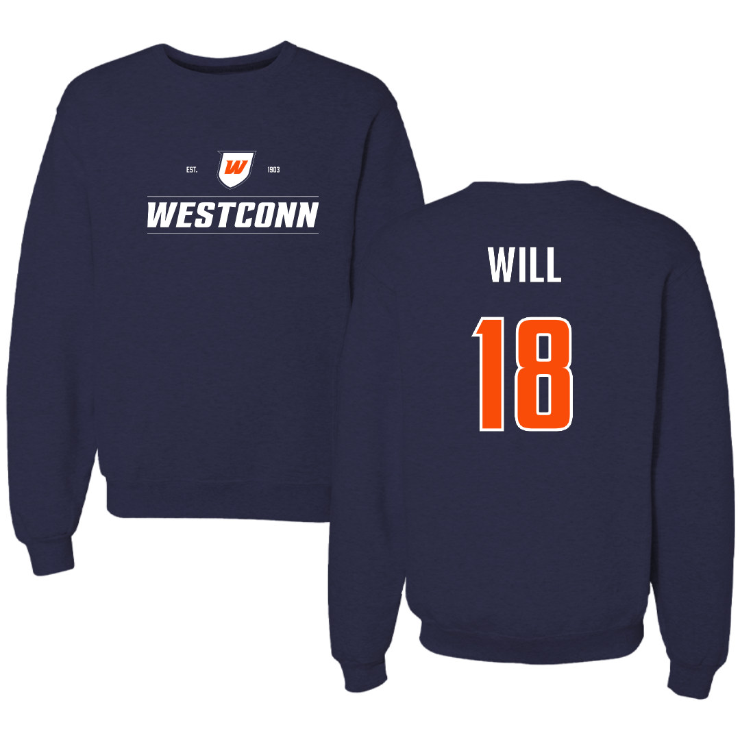 Western Connecticut State University Lacrosse Navy General Crewneck - #18 Andie Will