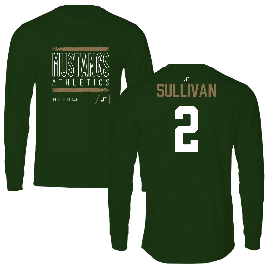 Cal Poly Football Forest Green Dominate Mustang Long Sleeve - #2 Antoine Sullivan