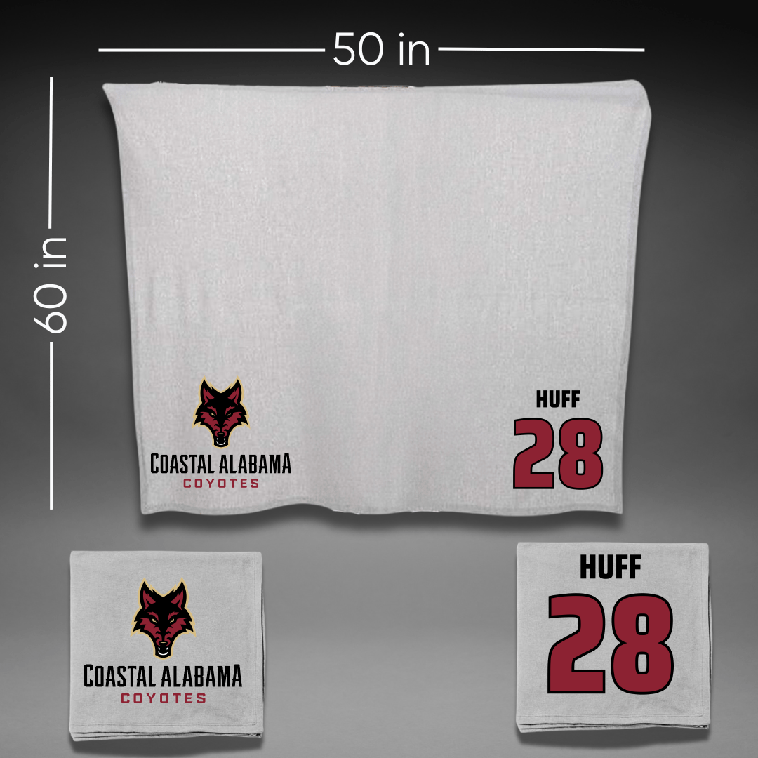 Coastal Alabama Community College Softball Gray Blanket - #28 Abbie Huff