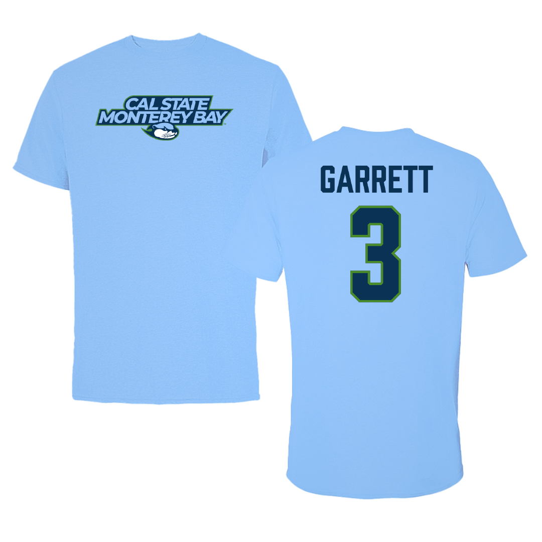Cal State Monterey Bay Basketball Carolina Blue Performance Tee - #3 Shanece Garrett