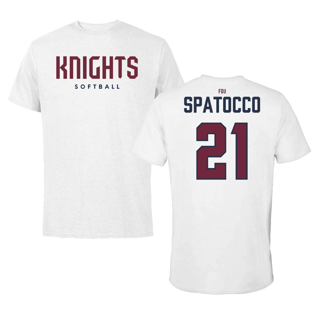 Fairleigh Dickinson University-Metropolitan Campus Softball White Performance Tee - #21 Sofia Spatocco