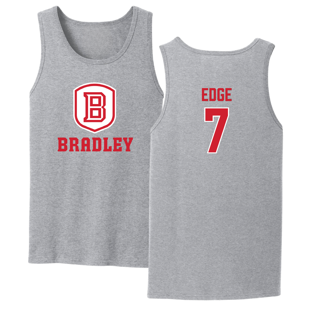 Bradley University Baseball Sport Gray Tank Top - #7 Anthony Edge