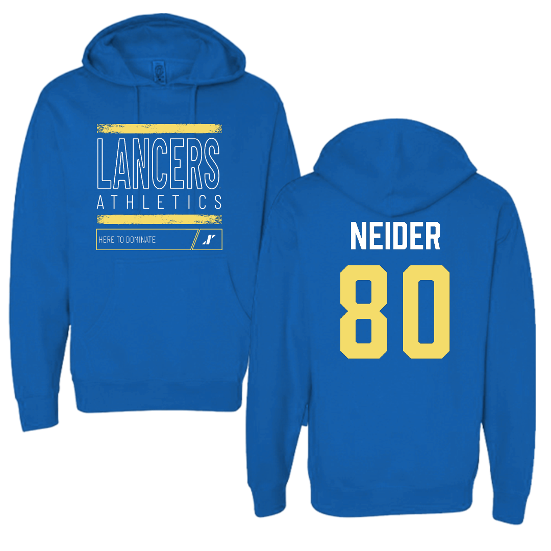Worcester State University Football Blue Dominate Hoodie - #80 Michael Neider