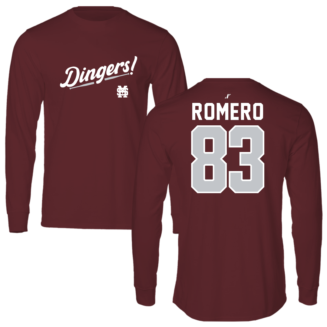 Mississippi State University Softball Maroon Dingers Long Sleeve - #83 Xiane Romero